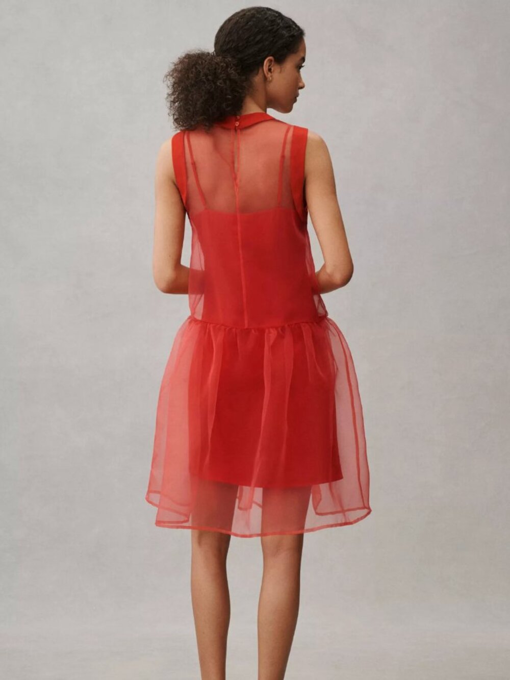 BHLDN Kendall Sleeveless High-Neck Organza Mini Dress / Black / XL - Picture 9 of 9